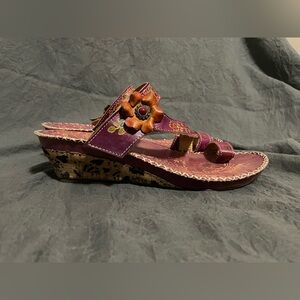 Floral Embellished Purple Sandals